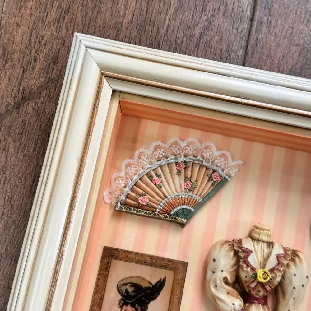 Victorian Shadowbox 3D by Arister Gifts Gilded Age Diorama Fan Parisol Absinthe